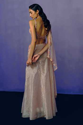 Dolly J Blush Reverie Organza Lehenga Set 