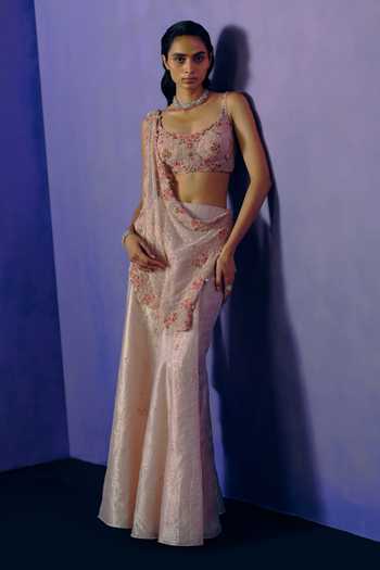 Dolly J Blush Reverie Organza Lehenga Set 