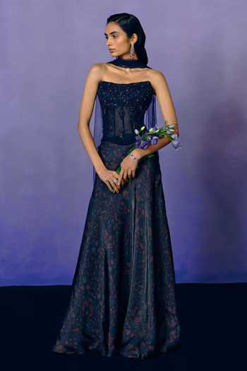 Dolly J Violet Nocturne Corset & Skirt Set