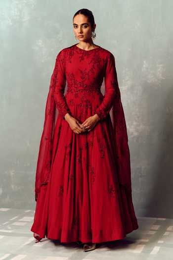 Dolly J The Imperial Ruby Anarkali Set