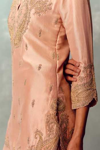 Buy Dolly J Pink Silk, Organza Keyhole Neck, Yes Rose Lumiere Palazzo Set Online at Aza Fashions Buy_Dolly J_Pink Silk, Organza Keyhole Neck, Yes Rose Lumiere Palazzo Set _Online_at_Aza_Fashions