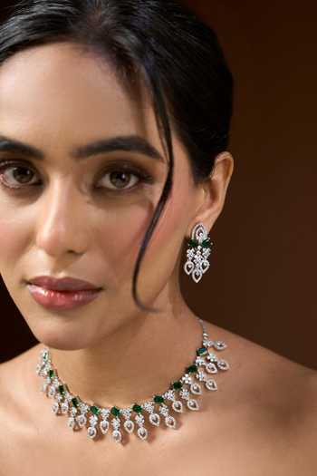 Nazaakat By Samara Singh Teardrop Cutout Necklace Set 
