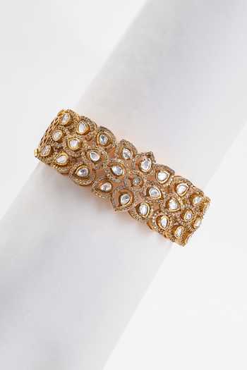 Nazaakat By Samara Singh Polki Faux Diamond Studded Bracelet