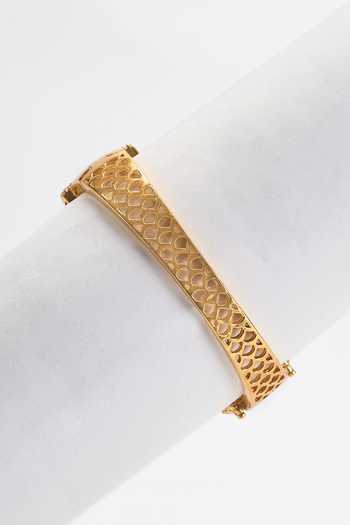 Nazaakat By Samara Singh Gold Plated Polki Faux Diamond Studded Bracelet Online at Aza Fashions Nazaakat By Samara Singh_Gold Plated Polki Faux Diamond Studded Bracelet _Online_at_Aza_Fashions