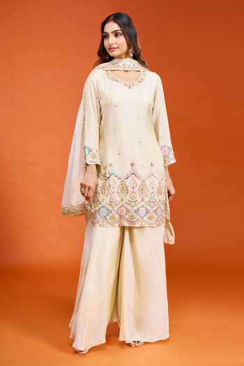 Samyukta Singhania Embroidered Tissue Kurta Sharara Set 