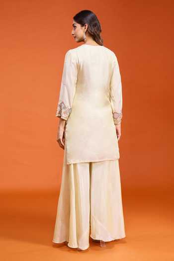 Samyukta Singhania Embroidered Tissue Kurta Sharara Set 