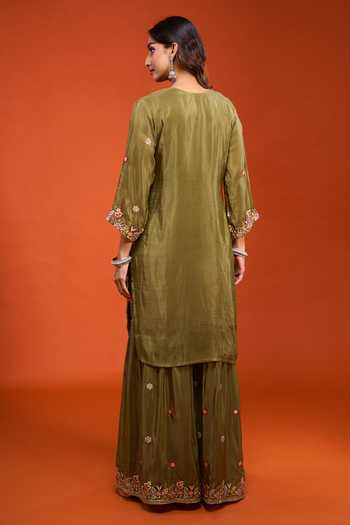 Samyukta Singhania Embroidered Tissue Kurta Sharara Set