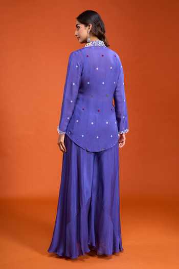 Samyukta Singhania Embroidered Jacket Palazzo Set 
