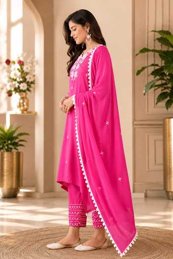 Buy Jhambthreads Pink Silk V-neck, No Embroidered Kurta Pant Set Online at Aza Fashions Buy_Jhambthreads_Pink Silk V-neck, No Embroidered Kurta Pant Set _Online_at_Aza_Fashions