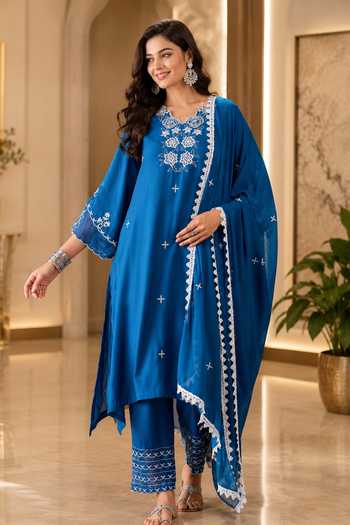 Jhambthreads Embroidered Straight Kurta Set