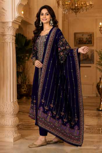 Buy Jhambthreads Purple Silk Round Neck Floral Print Kurta Pant Set Online at Aza Fashions Buy_Jhambthreads_Purple Silk Round Neck Floral Print Kurta Pant Set _Online_at_Aza_Fashions