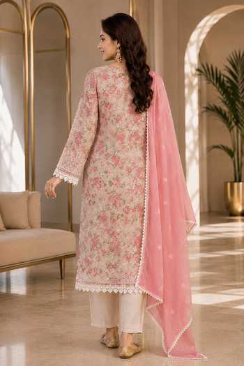 Jhambthreads Floral Print Kurta Pant Set 