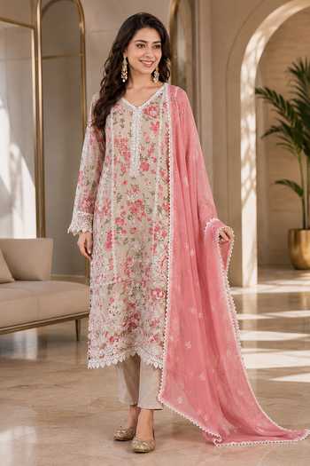 Jhambthreads Floral Print Kurta Pant Set 