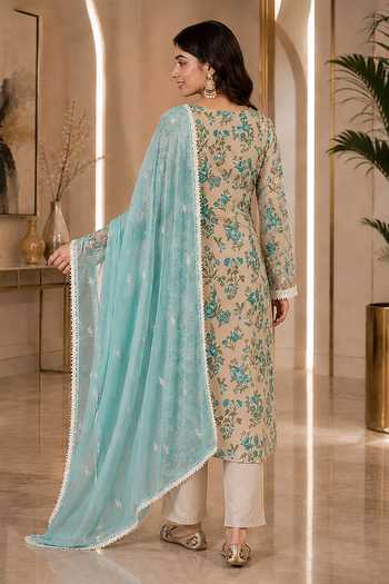 Jhambthreads Floral Embroidered Kurta Set 