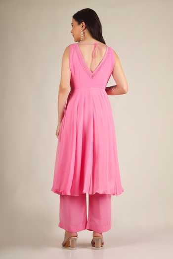 Jhambthreads V Neck Anarkali & Pant Set 