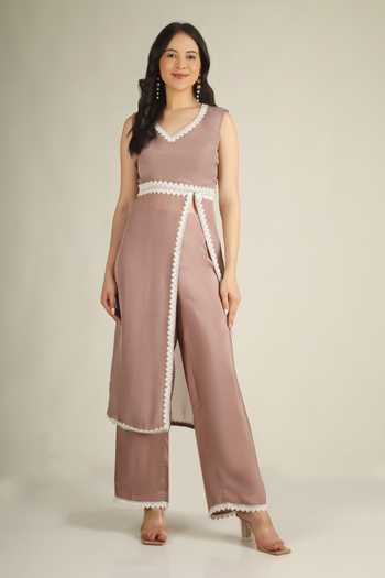 Jhambthreads Lace Border Embellished Kurta & Pant Set 