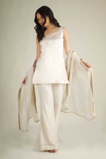 Jhambthreads Georgette Kurta Pant Set 