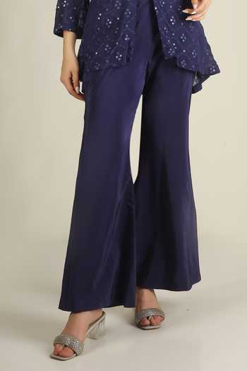 Buy Jhambthreads Blue Silk, Georgette, Crepe V-neck Mirror Work Kurta And Pant Set Online at Aza Fashions Buy_Jhambthreads_Blue Silk, Georgette, Crepe V-neck Mirror Work Kurta And Pant Set _Online_at_Aza_Fashions