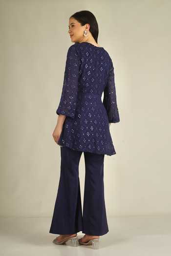 Jhambthreads Mirror Work Kurta & Pant Set 