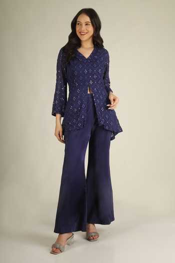 Jhambthreads Mirror Work Kurta & Pant Set 