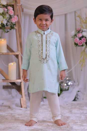 Lil Angels Hand Embroidered Kurta & Pyjama Set 