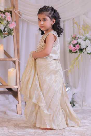 Lil Angels Off White Silk Embroidered Top And Palazzo Set Online at Aza Fashions Lil Angels_Off White Silk Embroidered Top And Palazzo Set _Online_at_Aza_Fashions