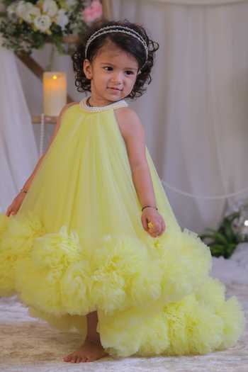 Buy Lil Angels Yellow Net Layered Ruffle Dress Online at Aza Fashions Buy_Lil Angels_Yellow Net Layered Ruffle Dress _Online_at_Aza_Fashions
