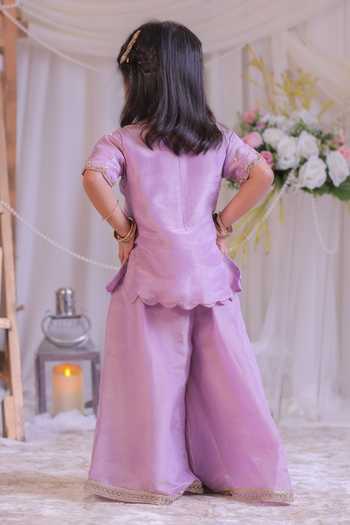 Lil Angels Embroidered Kurta & Palazzo Set