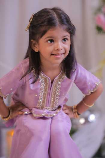 Lil Angels Purple Silk Zari Embroidered Kurta And Palazzo Set Online at Aza Fashions Lil Angels_Purple Silk Zari Embroidered Kurta And Palazzo Set _Online_at_Aza_Fashions