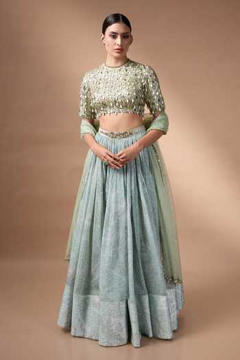 Rocky Star Hand Embroidered Blouse Lehenga Set