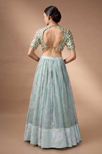 Rocky Star Hand Embroidered Blouse Lehenga Set