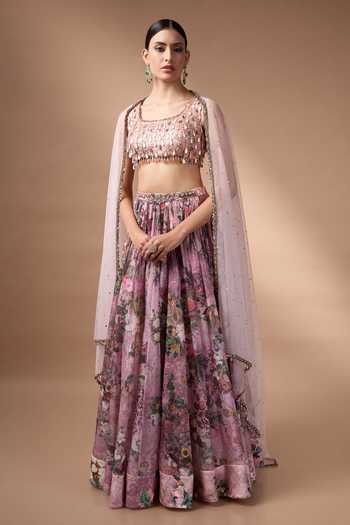 Rocky Star Hand Embroidered Blouse Lehenga Set