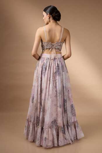 Rocky Star Printed Raw Silk Lehenga Set