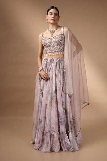 Rocky Star Printed Raw Silk Lehenga Set