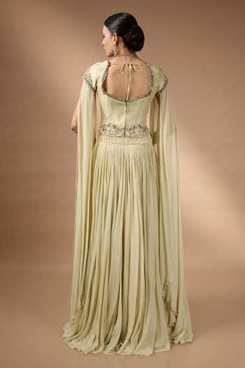 Rocky Star Hand Embroidered Metallic Corset & Skirt Set