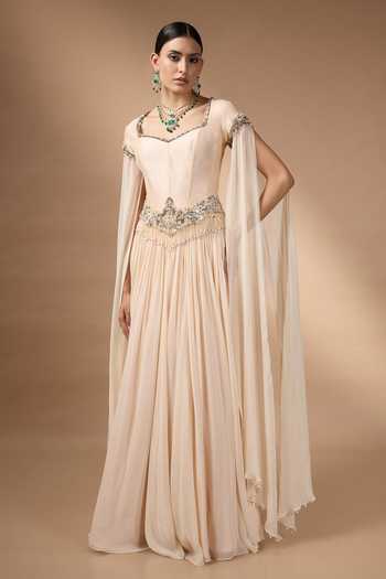 Rocky Star Hand Embroidered Georgette Corset & Skirt Set