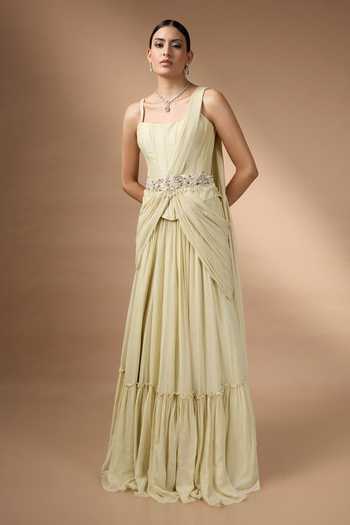 Rocky Star Embroidered Metallic Corset & Skirt Set