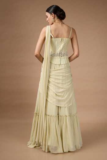 Rocky Star Embroidered Metallic Corset & Skirt Set