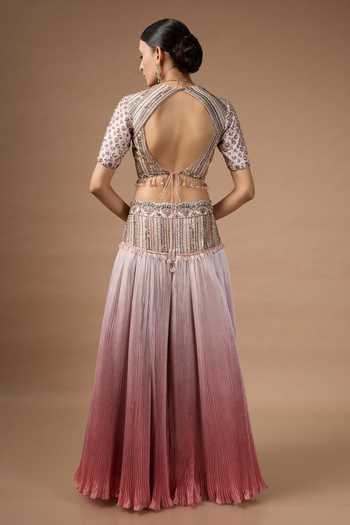 Rocky Star Hand Embroidered Raw Silk Lehenga Set