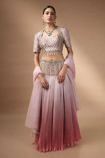 Rocky Star Hand Embroidered Raw Silk Lehenga Set