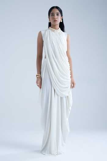 Naina Seth Collar Embellished Top & Pant Set 