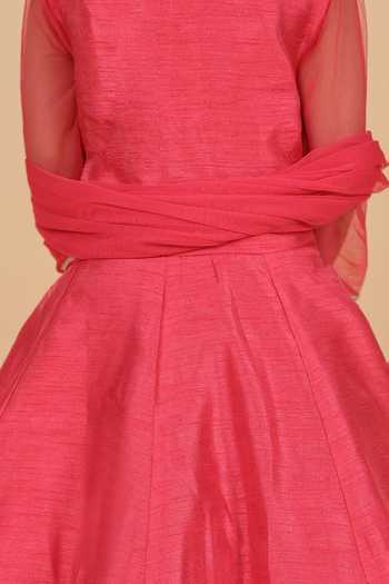 Buy_Turqidz By Shweta Aggarwal_Red Silk, Dupion Embroidered Anarkali With Dupatta _Online_at_Aza_Fashions