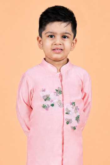 Shop Turqidz By Shweta Aggarwal Pink Chanderi Embroidered Kurta Set Online at Aza Fashions Shop_Turqidz By Shweta Aggarwal_Pink Chanderi Embroidered Kurta Set _Online_at_Aza_Fashions