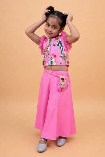 Turqidz By Shweta Aggarwal Embroidered Jacket & Sharara Set 