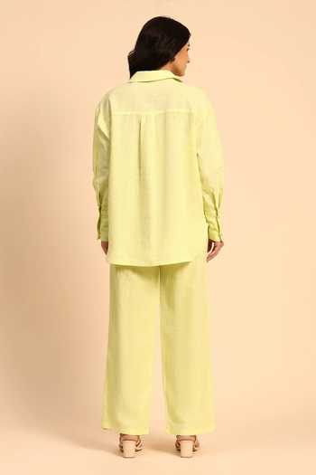 Dohr India Border Embroidered Shirt & Pant Set 