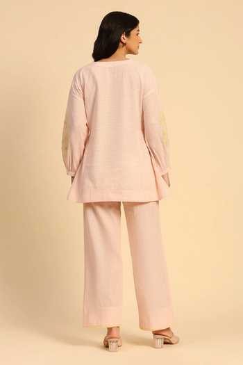 Dohr India Embroidered Top & Pant Set 