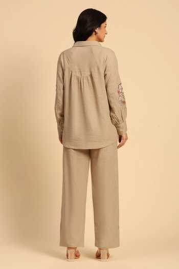 Dohr India Cotton Linen Shirt & Pant Set 