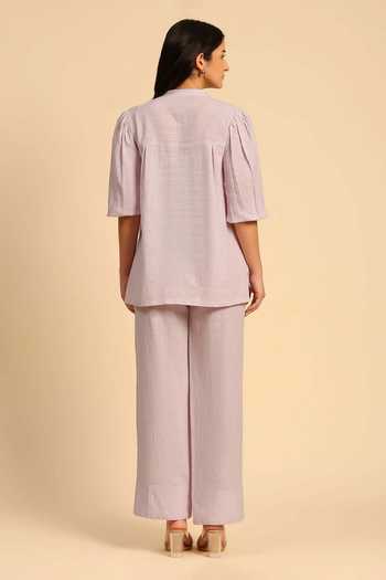 Dohr India Cotton Linen Shirt & Pant Set 