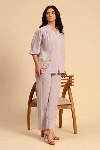 Dohr India Cotton Linen Shirt & Pant Set 
