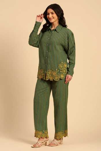 Dohr India Stripe Pattern Shirt & Pant Set 